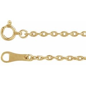 10K Yellow Gold Cable Chain, Length: 18 In, Width: 1.7 Mm