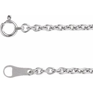 18K White Gold Cable Chain, Length: 16 In, Width: 2.2 Mm