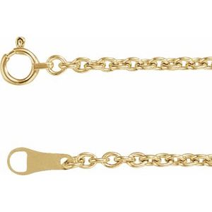 10K Yellow Gold Cable Chain, Length: 20 In, Width: 2.2 Mm