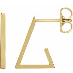 14K Yellow Gold Triangle Hoop Earrings