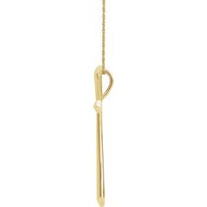 14K Yellow Gold 37.97 X 18.45 Mm 20 In Polished Elongated Cross Necklace