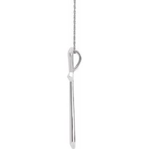 Sterling Silver 37.97 X 18.45 Mm 20 In Polished Elongated Cross Necklace