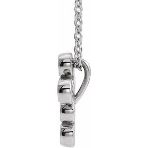14K White Gold Round 1.8Mm G-H I1 1/6 Ctw Natural Diamond 16-18 In Cross Necklace, Length: 18 In