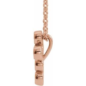 14K Rose Gold Round 1.8Mm G-H I1 1/6 Ctw Natural Diamond 16-18 In Cross Necklace, Length: 18 In