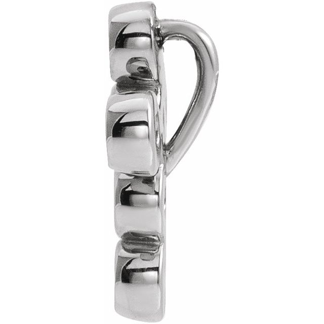 14K White Gold Round  1.8Mm I1, G-H Polished 1/6 Ctw Natural Diamond Cross Pendant