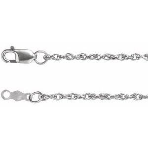 10K White Gold Rope Chain, Length: 16 In, Width: 1.75 Mm
