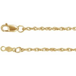 10K Yellow Gold Rope Chain, Length: 20 In, Width: 1.75 Mm
