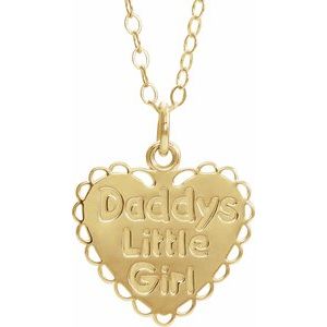 14K Yellow Gold 16 X 13 15 In Polished Daddys Little Girl Necklace