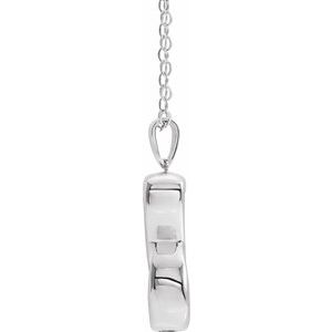 Sterling Silver 33.6 X 12.4 Mm 18 In Polished Infinite Love Ash Holder Necklace