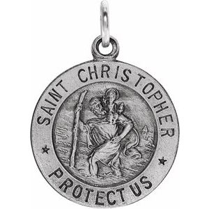 Sterling Silver Polished St. Christopher Medal