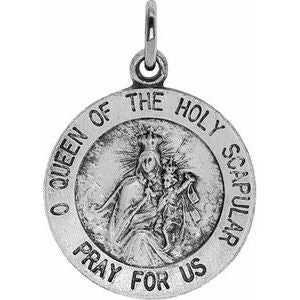 Sterling Silver 15 Mm Polished Scapular Medal