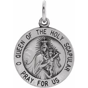 Sterling Silver 18 Mm Polished Scapular Medal
