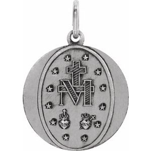 Sterling Silver 18 X 18 Mm Polished Miraculous Medal