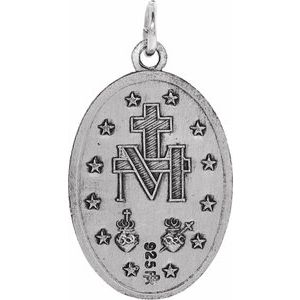 Sterling Silver 19 X 14 Mm Polished Miraculous Medal