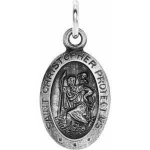 Sterling Silver 12 X 9 Mm Polished St. Christopher Medal