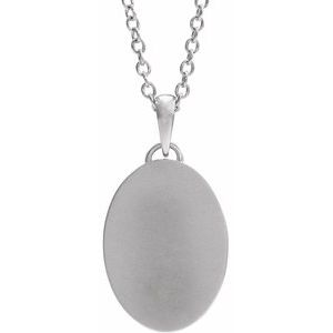 Sterling Silver 20.9 X 13.61 Mm 20 In Polished Oval Cross Medal Necklace