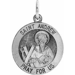 Sterling Silver 18 Mm Polished St. Andrew Medal