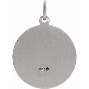 Sterling Silver 22 Mm Polished St. Joseph Medal
