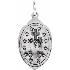 Sterling Silver 29 X 15 Mm Polished Miraculous Medal