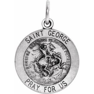 Sterling Silver 18 Mm Polished St.George Medal