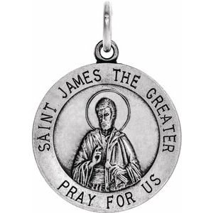 Sterling Silver 18 Mm Polished St. James Medal