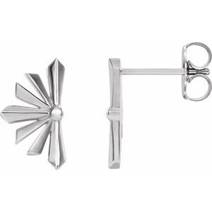 Sterling Silver 7.03 X 1.45 Mm Pair Friction Backs Included Polished Star Earrings