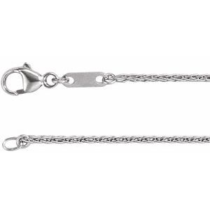 10K White Gold Wheat Chain, Length: 20 In, Width: 1.2 Mm