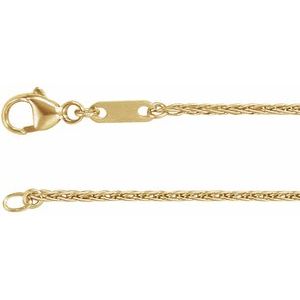 10K Yellow Gold Wheat Chain, Length: 16 In, Width: 1.2 Mm