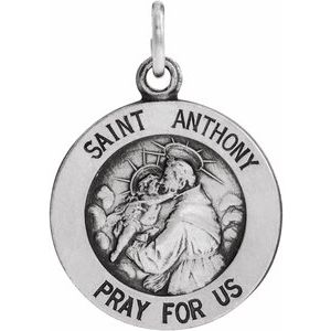 Sterling Silver 25 X 25 Mm Polished St. Anthony Medal