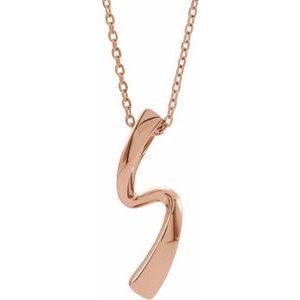 14K Rose Gold 20.7 X 9.7 16-18 In Polished Freeform Necklace