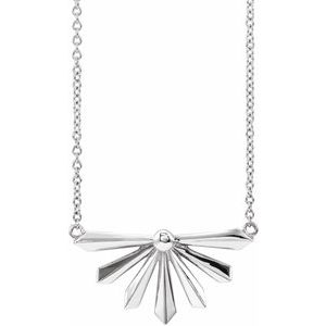 Sterling Silver 22.2 X 12 Mm 16 In Polished Star Necklace