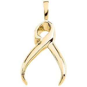 14K Yellow Gold 29.25 X 15 Mm Polished Freeform Pendant