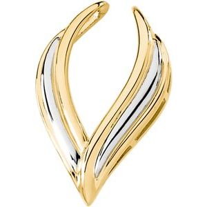 14K Yellow/White Gold 24.5 X 16 Mm Pendant Enhancer