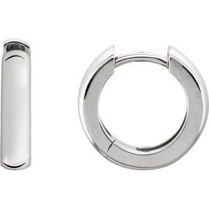 Sterling Silver Pair Hinged Earrings, Length: 19 Mm, Thickness: 6.03 Mm