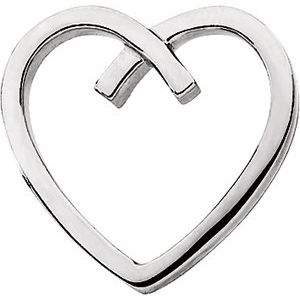 Sterling Silver 21.75 X 22.5 Mm Polished Heart Slide Pendant