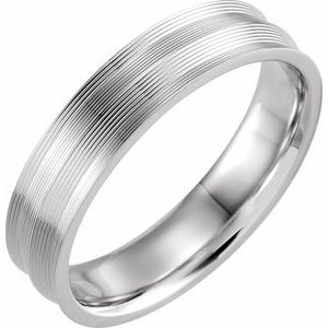 14K X1 White Gold 5 Mm Polished Grooved Comfort-Fit Band Size 9