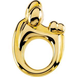 14K Yellow Gold 20.25 X 14 Mm Polished Mother And Child Slide Pendant
