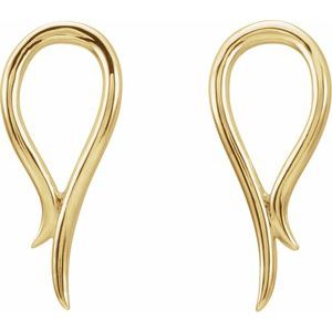 14K Yellow Gold Freeform Earrings
