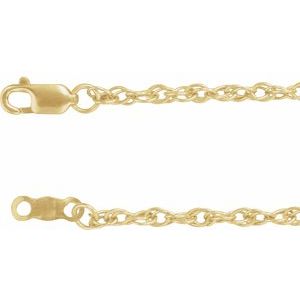 10K Yellow Gold Rope Chain, Length: 20 In, Width: 2 Mm