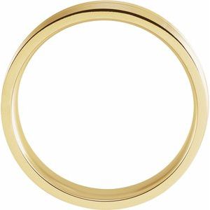 14K Yellow Gold 5 Mm Polished Grooved Comfort-Fit Band Size 9