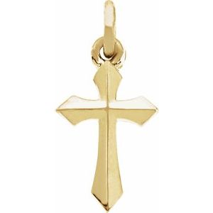 18K Yellow Gold-Plated Sterling Silver 10 X 6 Mm Polished Cross Pendant