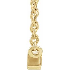 14K Yellow Gold 14.2 X 3.2 Mm 18 In Polished 1/8 Ctw Natural Diamond Three-Stone Bar Necklace