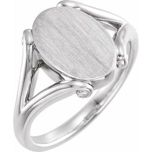 Sterling Silver Oval 13.23 X 8.66 Mm Brush Polished Signet Ring Size 7