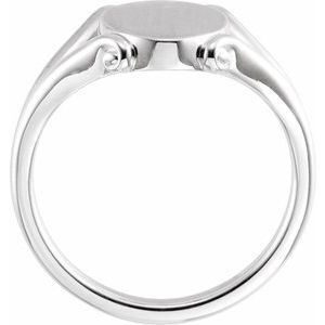 Sterling Silver Oval 13.23 X 8.66 Mm Brush Polished Signet Ring Size 7