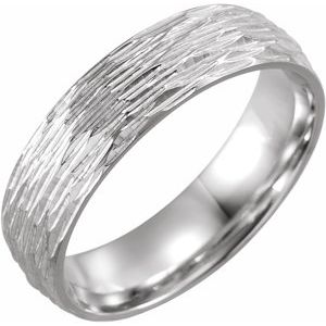10K Yellow Or White Or Rose Gold Tree Bark-Inspired Comfort-Fit Flat Band