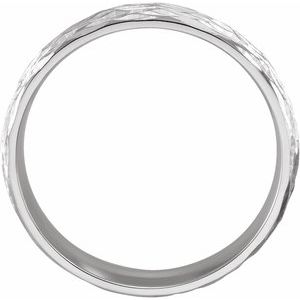 10K Yellow Or White Or Rose Gold Tree Bark-Inspired Comfort-Fit Flat Band