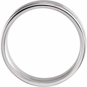 14K Yellow Or White Or Rose Gold Grooved Comfort-Fit Flat Band