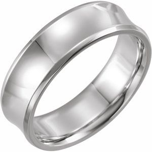 Sterling Silver 7 Mm Polished Concave Beveled-Edge Band Size 8.5