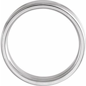 14K White Gold 6 Mm Polished Concave Beveled-Edge Band Size 8.5