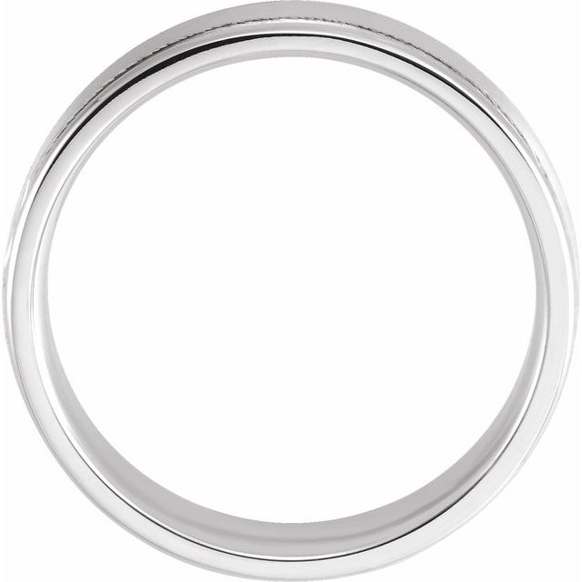 14K Yellow Or White Or Rose Gold Polished Grooved Comfort-Fit Flat Band With Satin Finish
